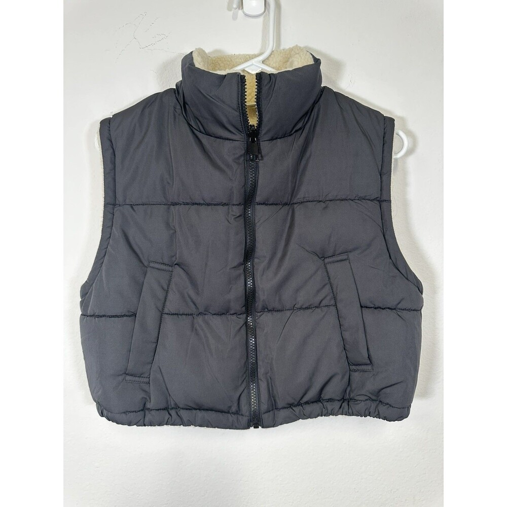 Hurley Women's Size Small Black Cropped Puffer Jacket Vest